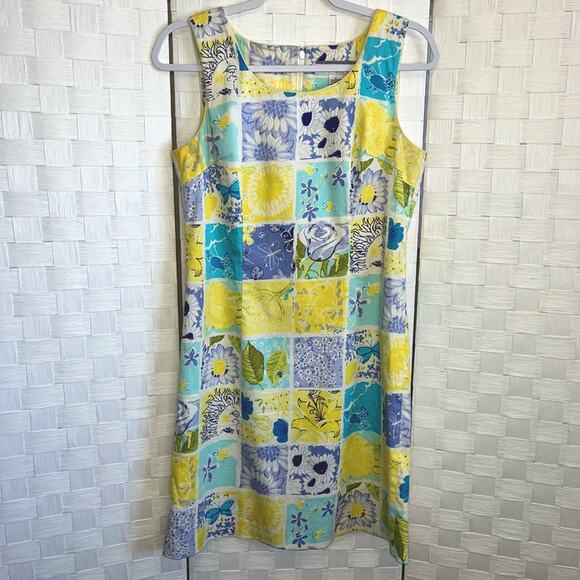 Vintage Real Clothes Womens Patchwork Quilt Style Dress Size 2 Preppy Colorful - Picture 1 of 10